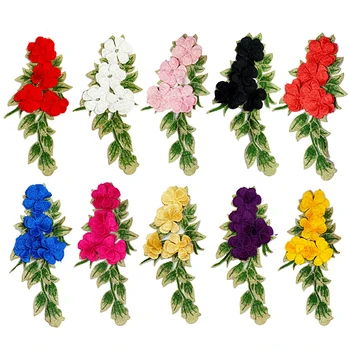 1 BUC Artizanat lucrate Manual Consumabile Haine Accesoriu de Cusut Broderie Floare Trandafir Pentru Blugi Pălărie Sac de Patch-uri de Înaltă Calitate DIY