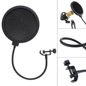 1 buc Strat Dublu Studio Microfon Flexibil Ecran Vânt Filtru de Sunet Pentru Difuzare Karaoke Înregistrare Podcast Accesorii