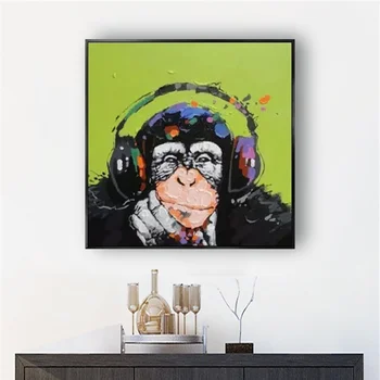 100% De Mână-Pictat Pictura In Ulei Pe Panza Abstract Animale Africane Gorilla Modern Salon Mare Artă Murală Pentru Casa Living Decorul Camerei