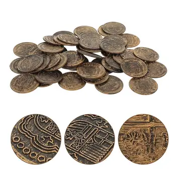 100buc Plastic Joc Monedă Ornament Petrecere Prop Non-Moneda Monede Decorative Ambarcațiunile de Copii Pirat Monedă Jucarie Replica Fals de Monedă 3cm