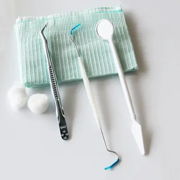 10Packs Dentare de Unică folosință Orală Pachet Oglindă Gura Penseta Sonda Instrumentului Cutie de Plastic de Unică folosință Dentist Tava