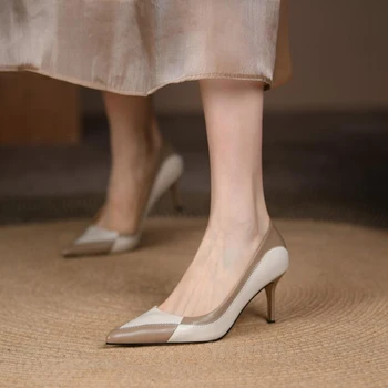 2022 Primavara/Toamna Pentru Femei Pantofi Din Piele Pompe De Femei Subliniat De La Picior Toc Subțire Pantofi Femei Tocuri Inalte Sexy Doamnelor Pantofi Rochie