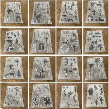 22 stiluri Zână Ciuperci Clar Timbre Plante Tranperant Silicon de Timbru pentru Luare de Card Album DIY Scrapbooking Meserii Consumabile