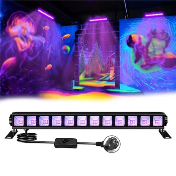 36W UV Lumină Neagră 395nm Blacklight Bar Crăciun Fluorescente DJ Petrecere Disco Etapa de Iluminat Corp Vopsea Fluorescentă Poster