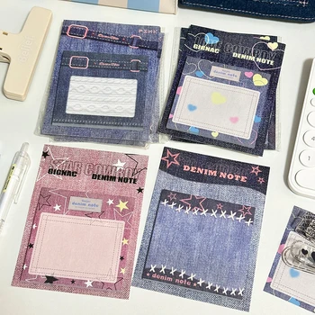 40Pcs Denim Sticky Note Memo Pad Decor Scrapbooking DIY Mesaj de Note de Hârtie de Birou Notepad Kawaii Școala de Papetarie