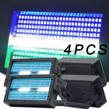 4BUC MINI-Stroboscop cu LED-uri RGB 8+4 Segements Cal de Curse Petrecere Acasă DMX Control Nunta de Crăciun Dj Disco Dance Bar se Spală Efect de Lampă