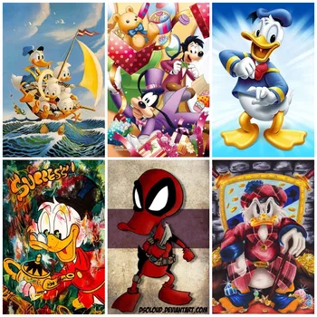 5D Diamant Pictura Disney de Desene animate Donald Duck Și Trei Nepoți cruciulițe Kituri de Broderie de Artizanat Rășină Decor Acasă Cadouri