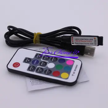 5pcs USB Controler RGB 5V 24V 17Keys RF de la Distanță Led Dimmer pentru 5V RGB LED strip