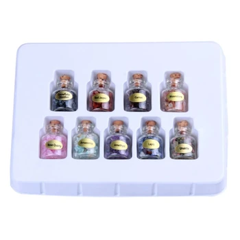 9 Sticle Mini Piatră Prețioasă Sticle Cip De Cristal De Vindecare Scazut Gem Reiki Wicca Pietre Semiprețioase Pietre Prețioase Decor