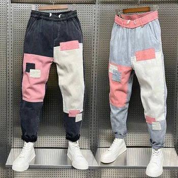 American barbati pantaloni largi Harajuku hiphop populare streetwear harem pantaloni casual carouri mozaic imbracaminte pantaloni de trening