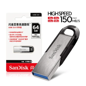 Autentic Ultra Fler USB 3.0 Flash Drive 64GB Flash Stick de 128GB Pen Drive 16GB de Mare Viteză 32GB Memoria Cheie de Metal U Disc