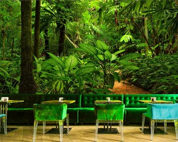 beibehang Personalizate moderne tropicale, plante verzi pădure Natura papier peint peisaj restaurant dormitor tapet de fundal