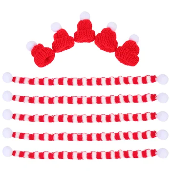 Bottlechristmas Mini Palarie Pălării Moș Eșarfă Mică Lollipop Decor Acoperi Decoratiuni Xmas Acoperă Bomboane Capace Diy Tricot Gnome Mici