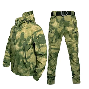 Bărbați Tactice Seturi Iarna Pielea de Rechin Costum Militar Soft Shell Vânt Jachete Impermeabile Cald Fleece Pantaloni de Marfă Uniformă militară