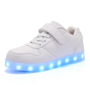 Copii Adidasi Casual Luminos Pantofi USB de Reincarcare Aprinde Sport Skateboard Pantofi din Piele rezistenta la apa Băieți Fete Pantofi cu LED-uri