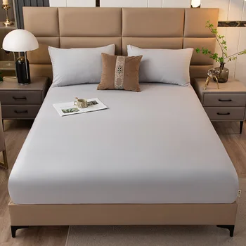 Culoare solidă de spălat prime bumbac lenjerie de pat, singură bucată protecție completă lenjerie de pat, cearsaf de pat, lenjerie de pat și saltea 201