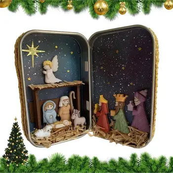 De Crăciun, Nașterea Domnului Set Iesle De Crăciun Nașterea Domnului Set Viața Reală Nașterea Domnului Isus Iesle De Crăciun Pătuț Ornament Sfânta Familie