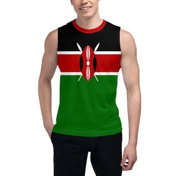 Fără mâneci T-shirt Kenya Pavilion 3D Barbati Baieti Tricou Săli de sport Topuri Rezervor de Fitness Joggeri de Formare de Baschet Vesta