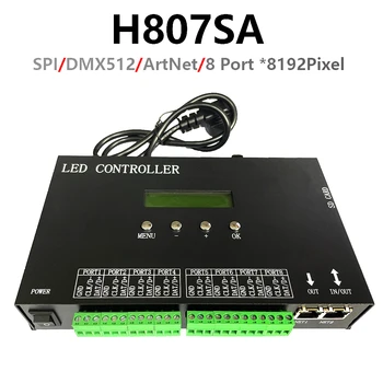 H807SA 8 Port Madrix Artnet La SPI Controller 8192 Pixel WS2811 WS2812 WS2815 Pentru Led-uri RGB Lumini Benzi Conectat Detasabila card