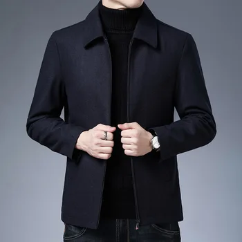 Haina Lucruri Mens Jachete Nou Brand Casual Rever Toamna Iarna 2023 Oameni De Moda De Îmbrăcăminte Solidă De Înaltă Calitate Clasic Tati Haine