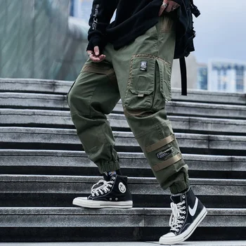 HOUZHOU Techwear Pantaloni Barbati Buzunare Hip Hop Joggeri Japoneză Streetwear Verde Pantaloni Negri de sex Masculin Liber Casual Uza