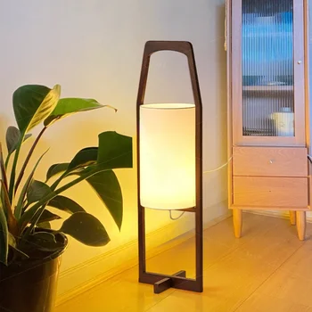 Japoneze Retro Din Lemn Masiv Lampa De Podea Simplă De Creație Corpuri De Iluminat Camera De Zi Homestay Dormitor Studiu Verticale Lampa De Podea