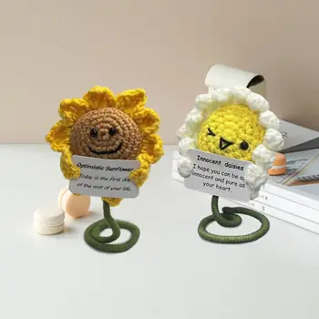 Manual de Ornament țesute Manual Desene animate Floarea-soarelui Decor Adorabil Ornament pentru Sprijin Emoțional Amuzant Tricotate Decor Emoțională