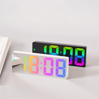 Moda simplu Ceas cu Alarmă Digital Fonturi de Culoare LED Ceas cu Alarmă Pentru Dormitor Electronice LED-uri Desktop Clock Display