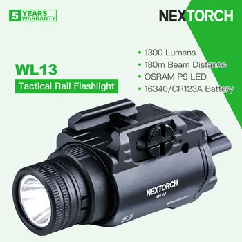 Nextorch WL13 Ultra-Strălucitoare Lanternă Tactică Potrivit pentru MIL-STD-1913 & Glock-stil Șine,1300 Lumeni 180m Fascicul,Comutator Rotativ