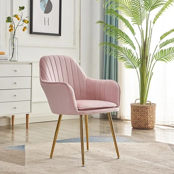 Nordic luat Masa, scaun Ergonomic de lux Fotoliu de Catifea de Relaxare așteptare scaun spatar machiaj roz scaun moale mobilier restaurant