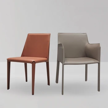 Nordic scaun de luat masa de șa din piele de lumină hotel de lux, restaurant scaun, scaun de negociere