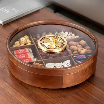 Noul stil Chinezesc din lemn masiv de lux lumina fructe uscate cutie, cafea living decor de masă, de uz casnic snacks-uri, placa