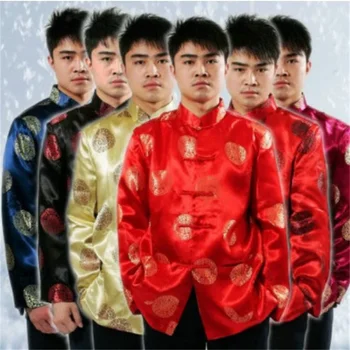Oamenii de Anul Nou Topuri Tradițională Chineză Tang Costum cu Maneci Lungi Kung Fu Îmbrăcăminte Mans Jacheta Cheongsam Haine Retro S-3XL