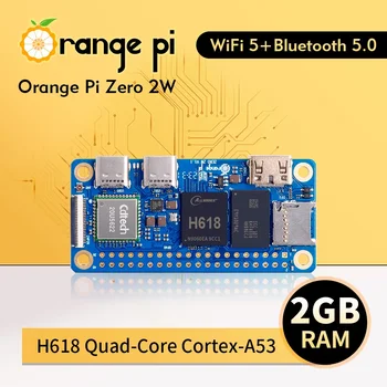 Orange Pi Zero 2 W 2 GB RAM DDR4 Mini PC Allwinner H618 Portocaliu Pi Zero 2W WiFi Bluetooth BLE SBC Singur Computer de Bord Zero2W