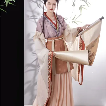 Original Hanfu Rochie Femei Jin Făcut Nordul de Sud Dinastiei Restaurate Mare cu mâneci Lenjerie Talie-lungime Vechi Costum