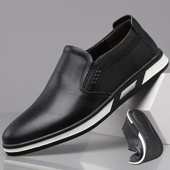 Pantofi din piele Barbati 2023 Vara Noi de Afaceri Britanic Stil Formal Wear Mare de la Picior Pantofi Casual Negru Moale End Low-Top Cizme Martin