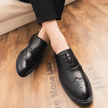 Pantofi pentru bărbați 2023 Primăvară Pantofi de Piele Barbati de Afaceri Formale Înălțime Creșterea Branț Casual Britanic Derby Nunta Mirelui, Pantofi