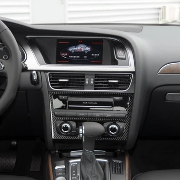 Pentru Audi A4 B8 A5 2009-2016 Q5 8R Masina de Control Central CD Panou Decor Ornamental Autocolant de Acoperire Accesorii de Interior din Fibra de Carbon