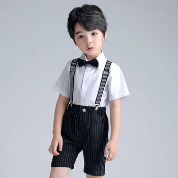 Pentru copii Costum de Vara Baieti Noi Curea de Pantaloni Set Versiunea coreeană de Moda Rochie de Performanță Concurs de Gazduire Fotografie Haine