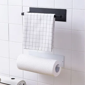 Perforate Bucătărie Auto-adeziv Accesorii Cadrul Cabinetului de Hârtie Perforată Roll Rack Suport pentru Prosop Țesut Raft Baie, Toaletă