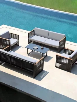 Personalizate minimalist modern de recreere în aer liber curte aliaj de aluminiu canapea, impermeabil în aer liber și de protecție solară de grădină vilă,
