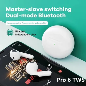 Pro6 TWS Căști fără Fir Bluetooth Căști Auriculare Bass Cască de Aer Pro 6 Sport Casca Cu Microfon Pentru iPhone Huawei