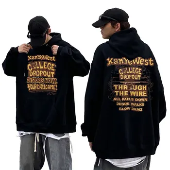 Rapper-ul Kanye West a renunțat la Facultate Hip Hop Supradimensionate Graphic Hoodie Bărbați Femei Fleece Bumbac Tricou Barbati Moda Streetwear
