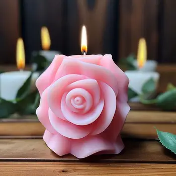 Rose Lumânare Mucegai Manual Durabile, Reutilizabile Lumânare cu miros de Mucegai Epoxidice Rășină de Turnare a Crescut Mingea Ornament Decor Acasă consumabile