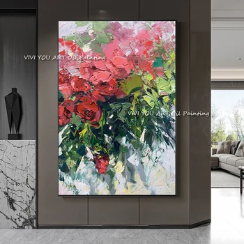 Speciale, Lucrate Manual, Flori De Trandafir Colorat Pictura In Ulei Pe Canvas Wall Art Imaginile Pentru Home Decor Cameră De Zi Însorită Viața Grafic