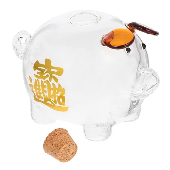Sticlă Transparentă Pusculita Porc Minunat În Formă De Bani Oală De Sticlă Monedă De Economisire Oală Desktop Decor