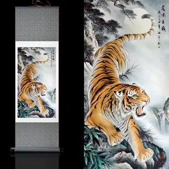 Stil Chinezesc Tigru Scroll Picturi De Animale Arta De Perete Decor Postere Living Home Office Decor Estetic Imagine Agățat
