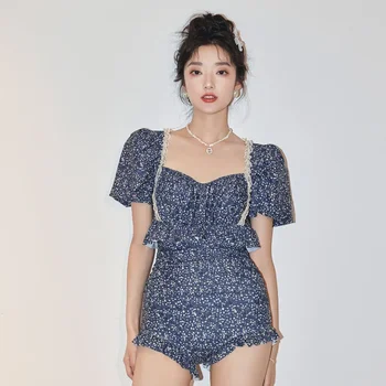 Stil Coreean Costume De Baie Femei Talie Inalta, Costume De Baie Femei Print-O Singură Bucată De Costume De Baie Femei Backless Costum De Baie Monokini Înot Purta