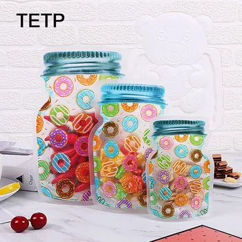 TETP 100buc Transparent Bomboane Pungi Cu Fermoar Acasă Cookie-uri Lollipop Nuga Ambalaj Decor Pentru Afaceri Mici en-Gros