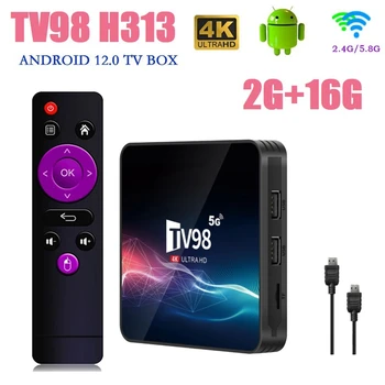TV98 TV Box 2G+16G 2.4 G &5G Wifi Allwinner H313 4Kx2k Android 12 Set-Top Box TV98 Media Player Ușor de instalat Ușor De Utilizat Plug SUA